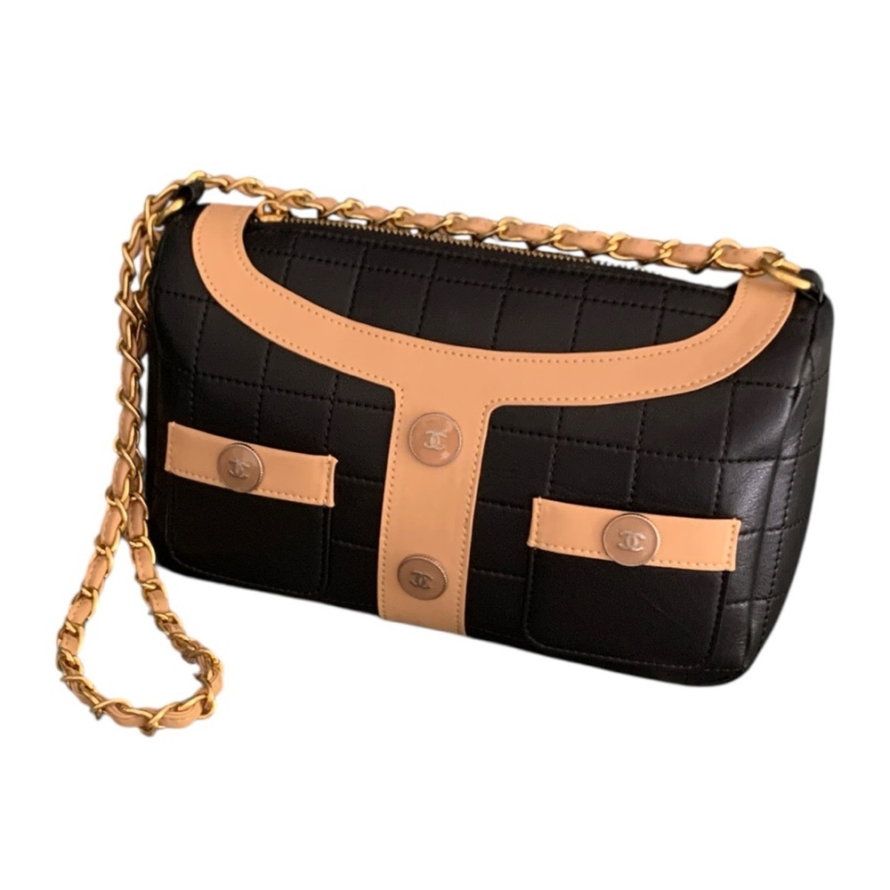🆕 Chanel Style Choco Quilted Leather Mademoiselle Jacket Shoulder Bag 🆕 - Picture 4 of 13